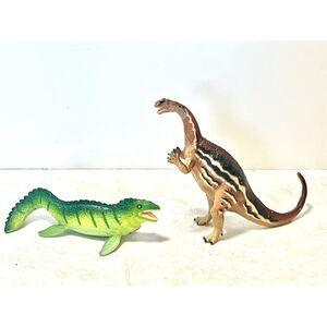 Dino Figures Vintage Carnegie Safari LTD. 1991 Mosasaurus, 1994 Plateosaurus
